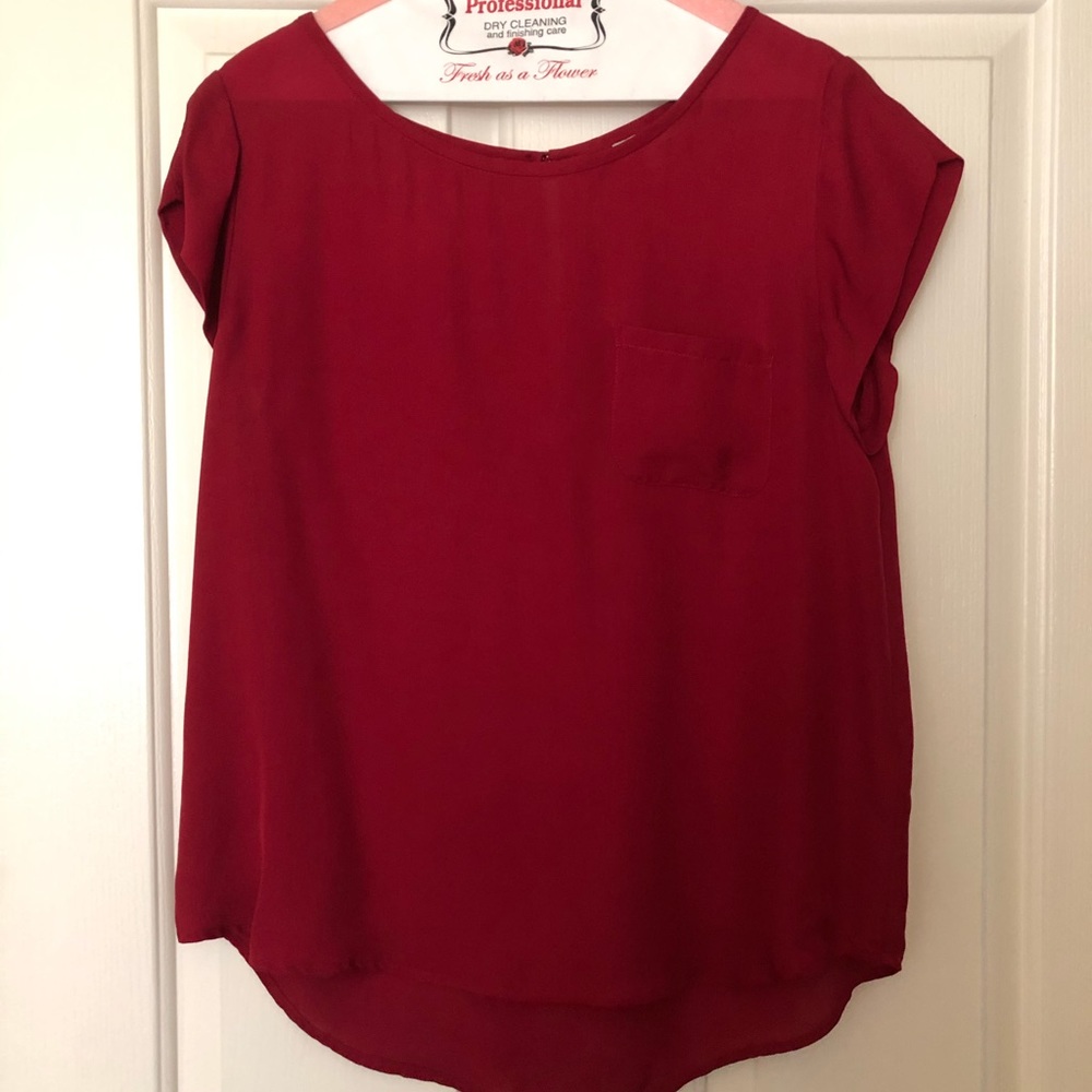 Joie silk top, short sleeve, size M